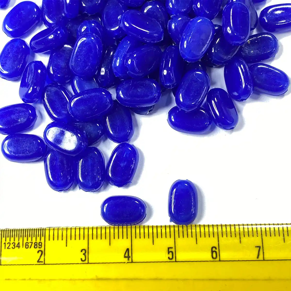Tablet Bead Oval Shape Blue Color (20grams) Size 10-7-4mm