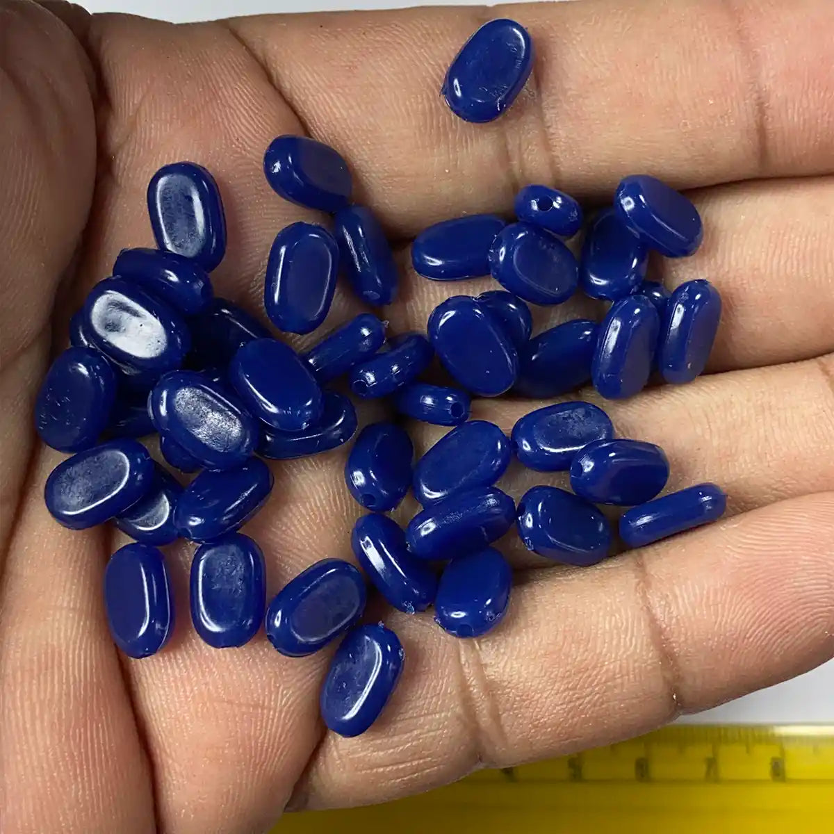 Tablet Bead Oval Shape Dark Blue Color (20grams) Size 10-7-4mm