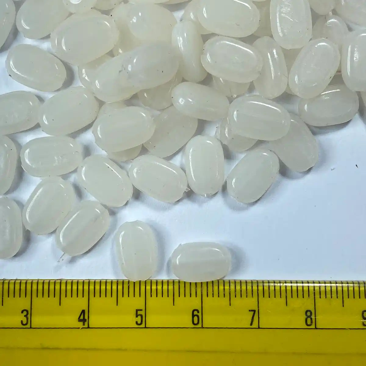 Tablet Bead Oval Shape Half White Color (20grams) Size 10-7-4mm
