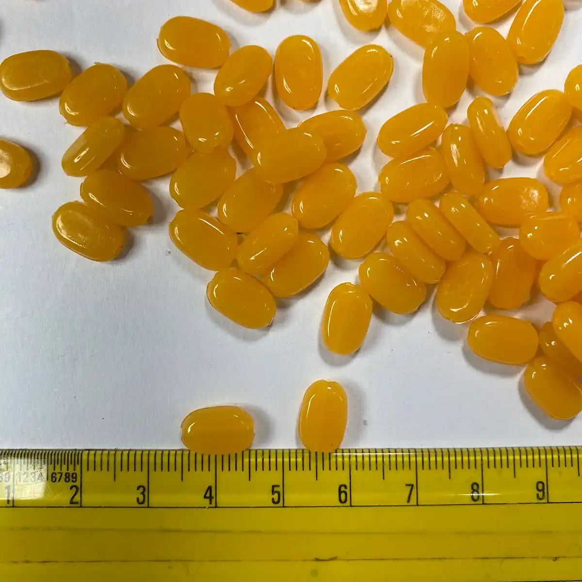 Tablet Bead Oval Shape Light Orange (Butterscotch) Color (20grams) Size 10-7-4mm