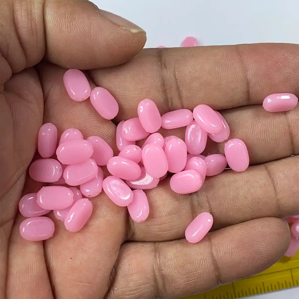 Tablet Bead Oval Shape Pink Color (20grams) Size 10-7-4mm