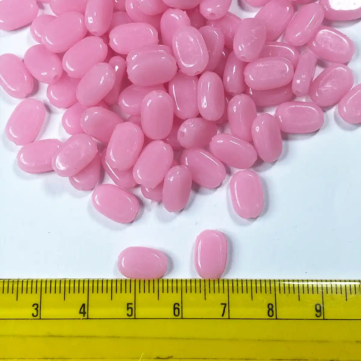 Tablet Bead Oval Shape Pink Color (20grams) Size 10-7-4mm