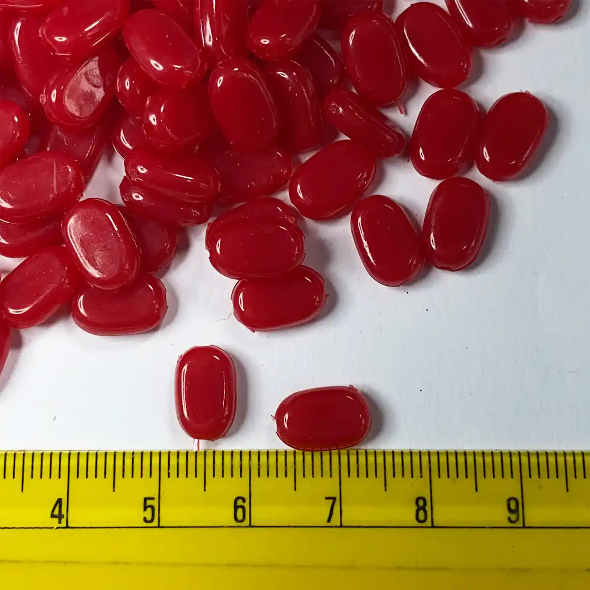 Tablet Bead Oval Shape Red Color (20grams) Size 10-7-4mm