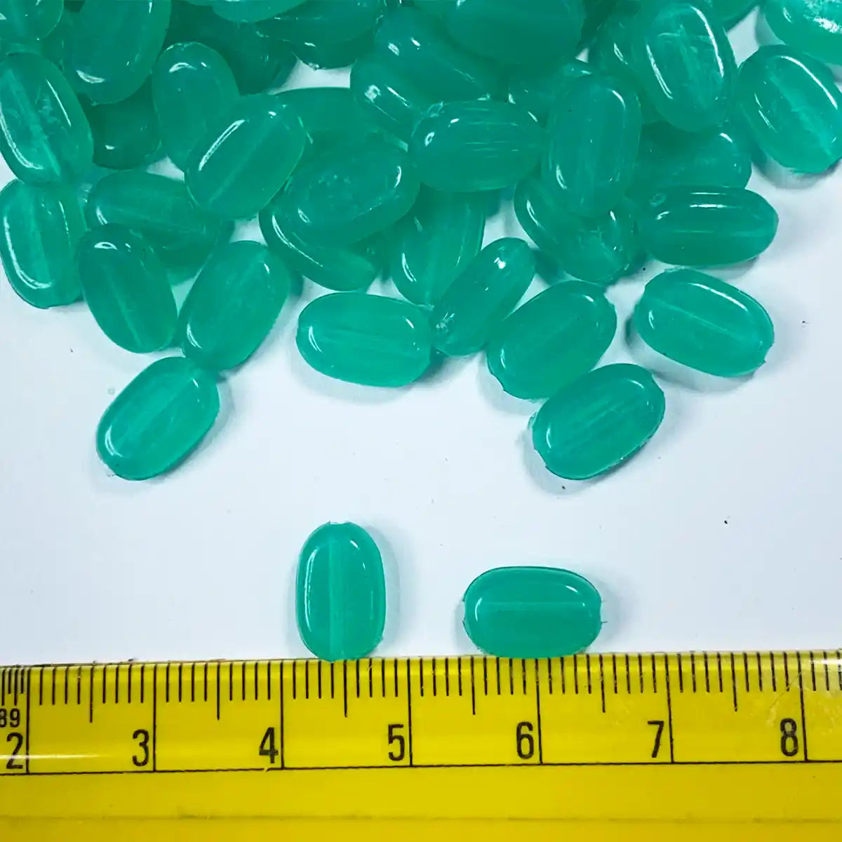 Tablet Bead Oval Shape Sea Green Color (20grams) Size 10-7-4mm