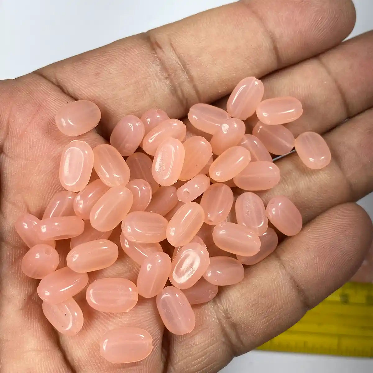 Tablet Bead Oval shape Peach Color (20grams) Size 10-7-4mm