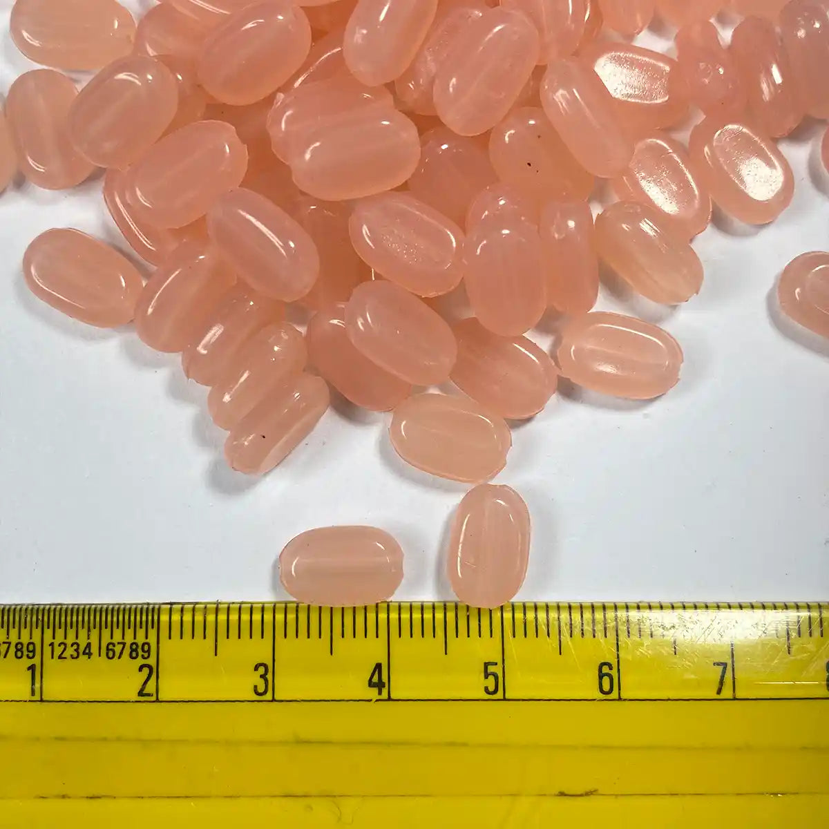 Tablet Bead Oval shape Peach Color (20grams) Size 10-7-4mm