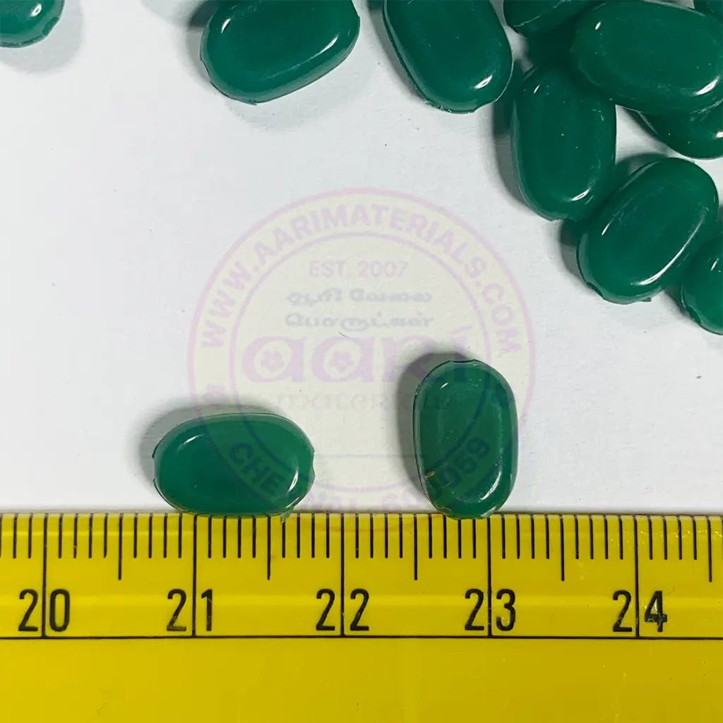 Tablet bead Oval shape Green Color (20grams) Size 10-7-4mm