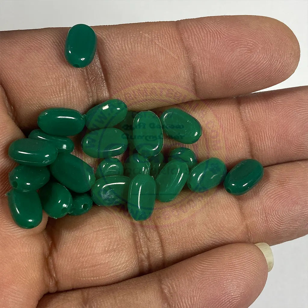 Tablet bead Oval shape Green Color (20grams) Size 10-7-4mm