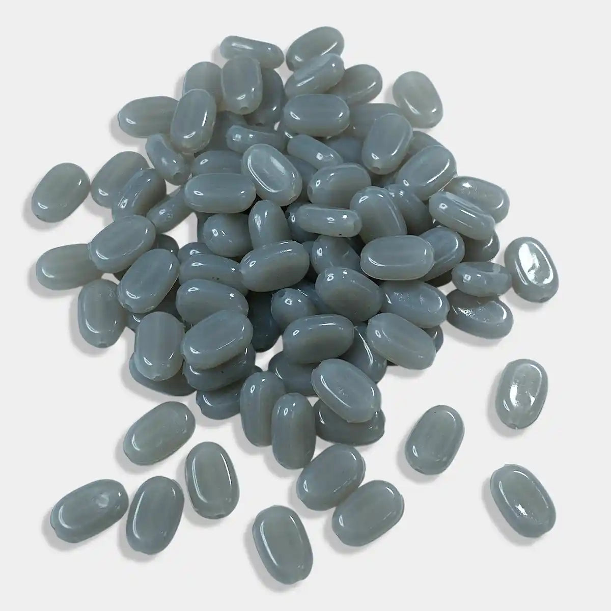 Tablet Bead Oval Shape Grey Color (20grams) Size:10/7/4