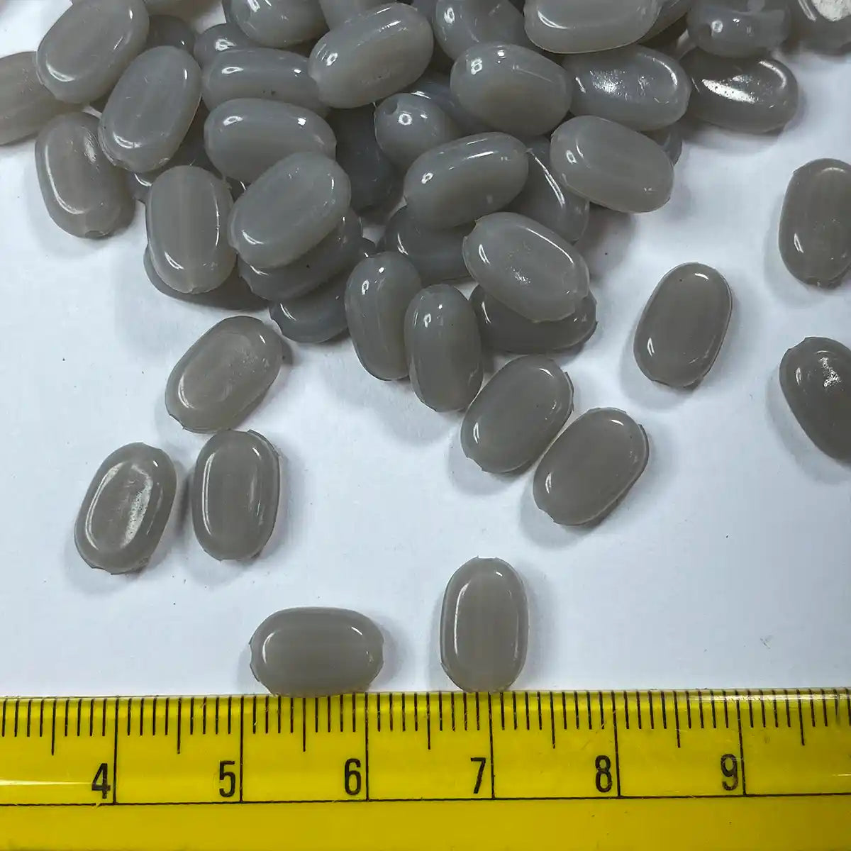 Tablet Bead Oval Shape Grey Color (20grams) Size:10/7/4