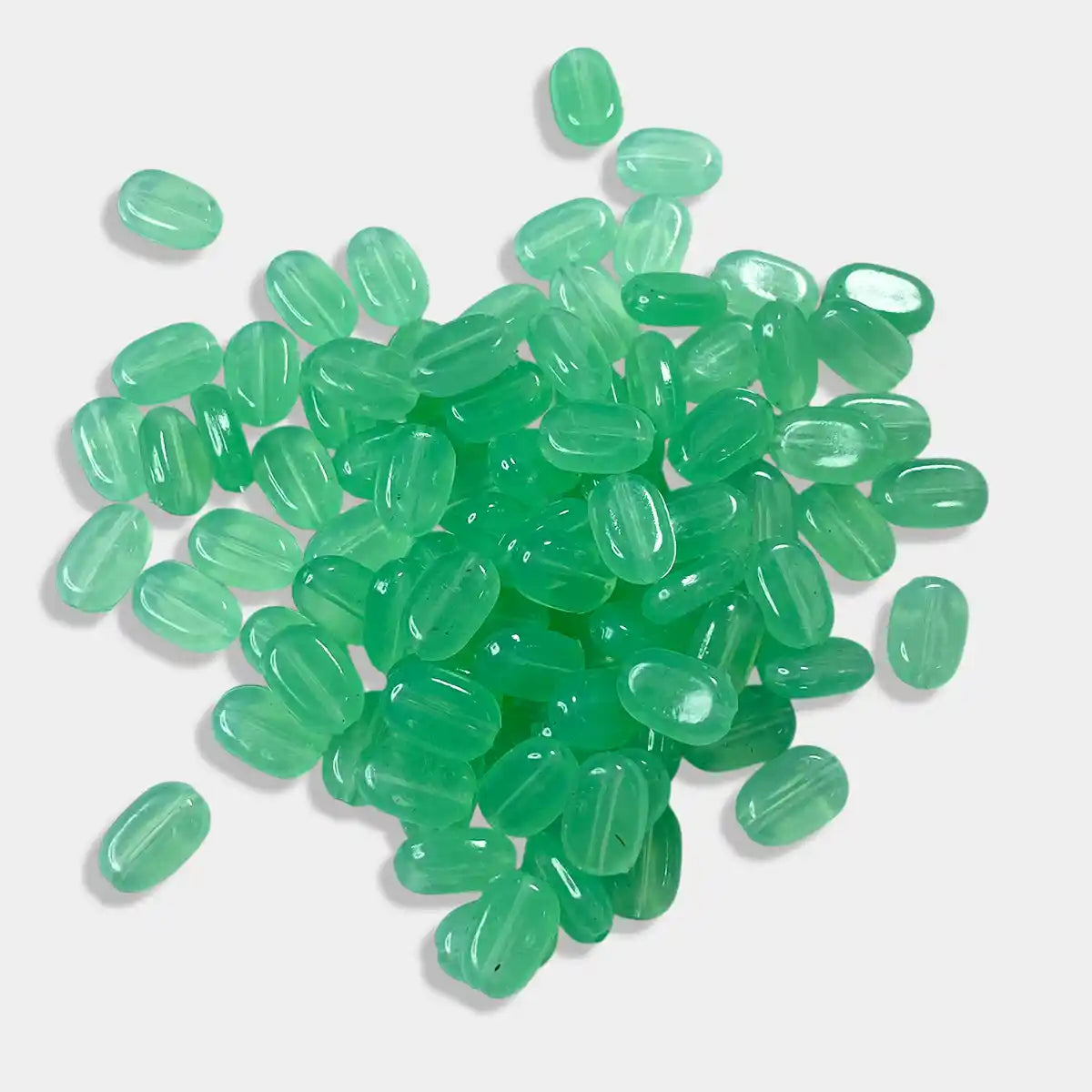 Tablet bead Oval shape Light Green Color (20grams) Size 10-7-4mm