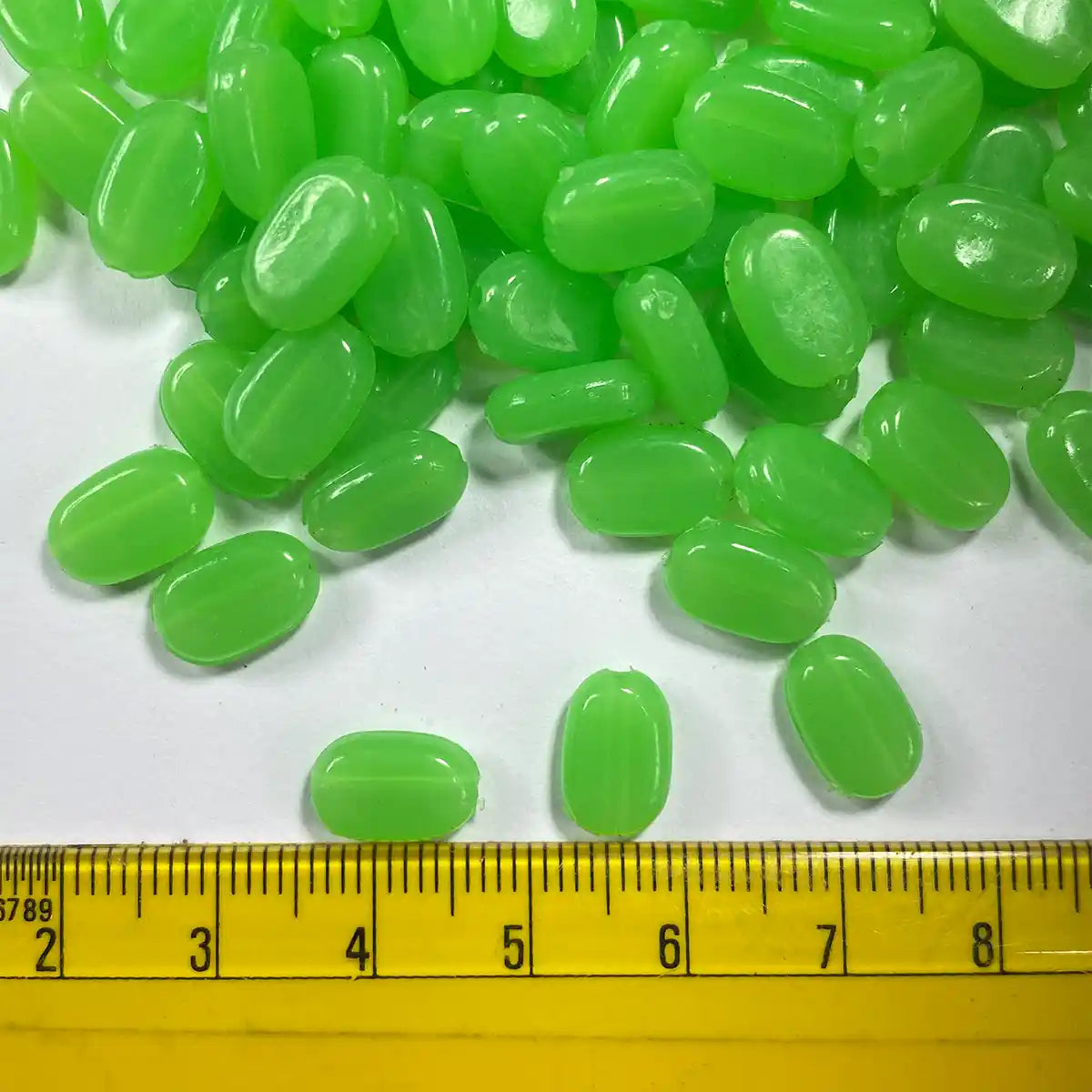 Tablet Bead Oval Shape Parrot Green Color (20grams) Size 10-7-4mm