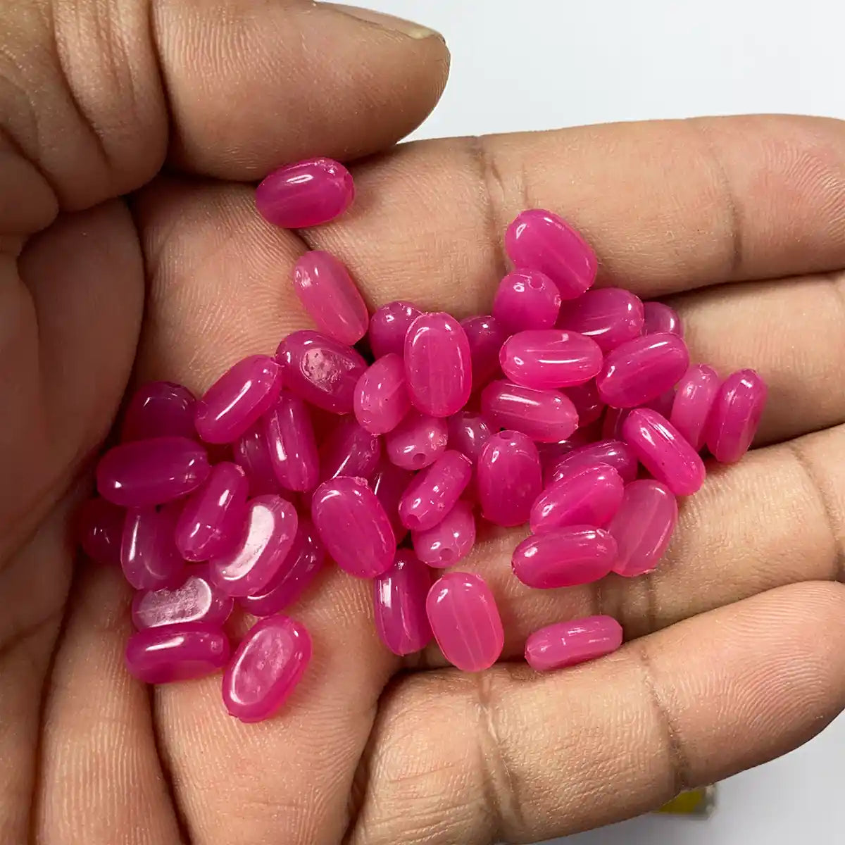 Tablet bead Oval shape Rose Color (20grams) Size:10/7/4