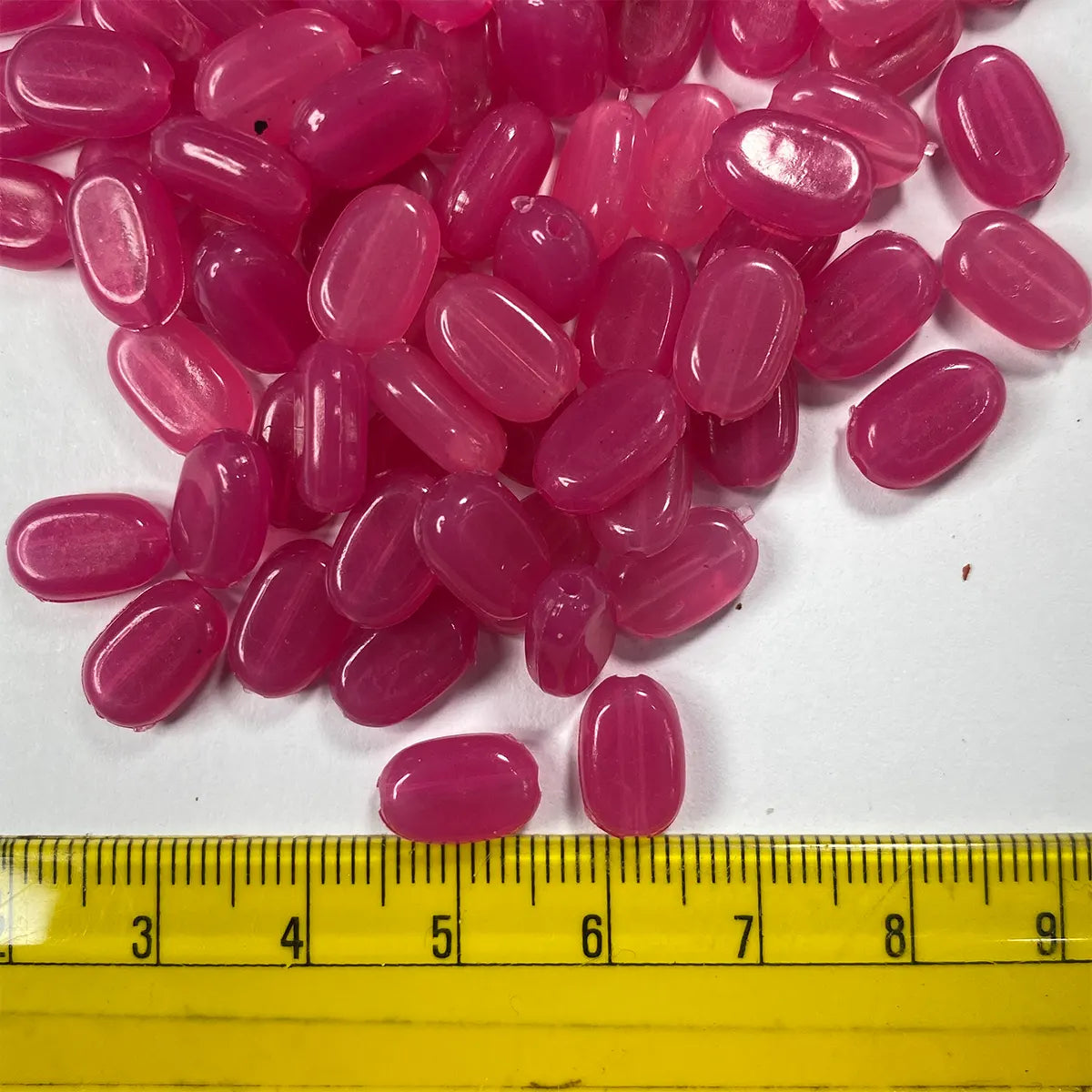 Tablet bead Oval shape Rose Color (20grams) Size:10/7/4