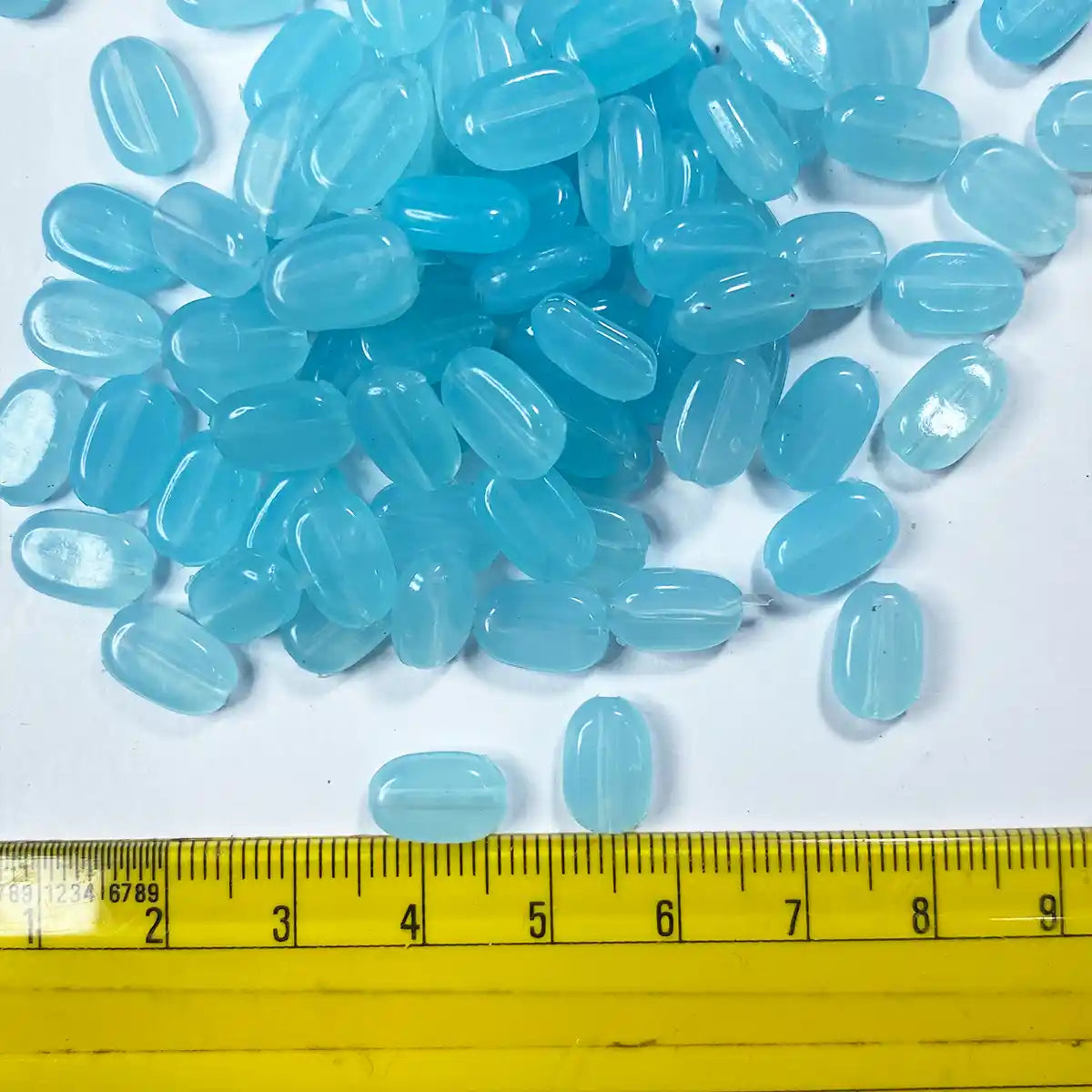 Tablet bead Oval shape Sky Blue Color (20grams) Size:10/7/4