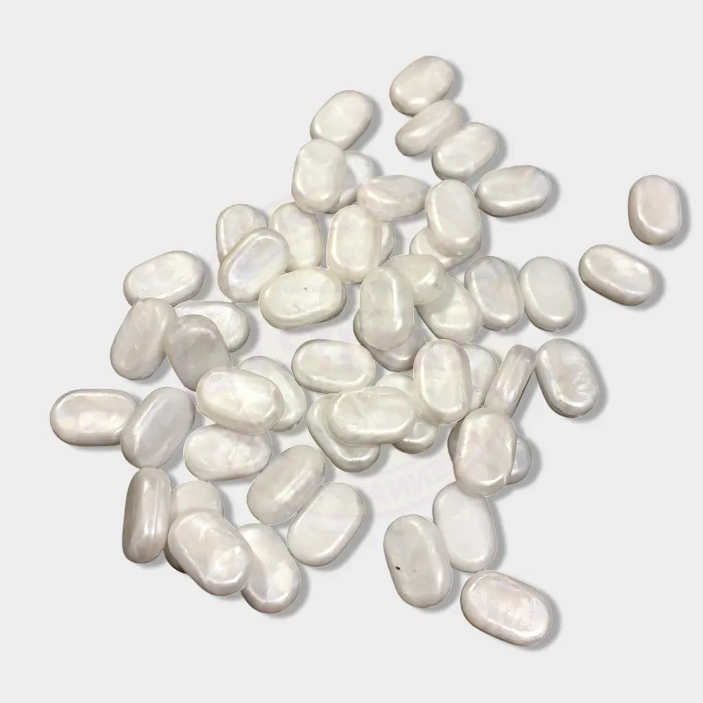 Tablet bead Oval shape White Color (10grams) Size 10-7-4mm