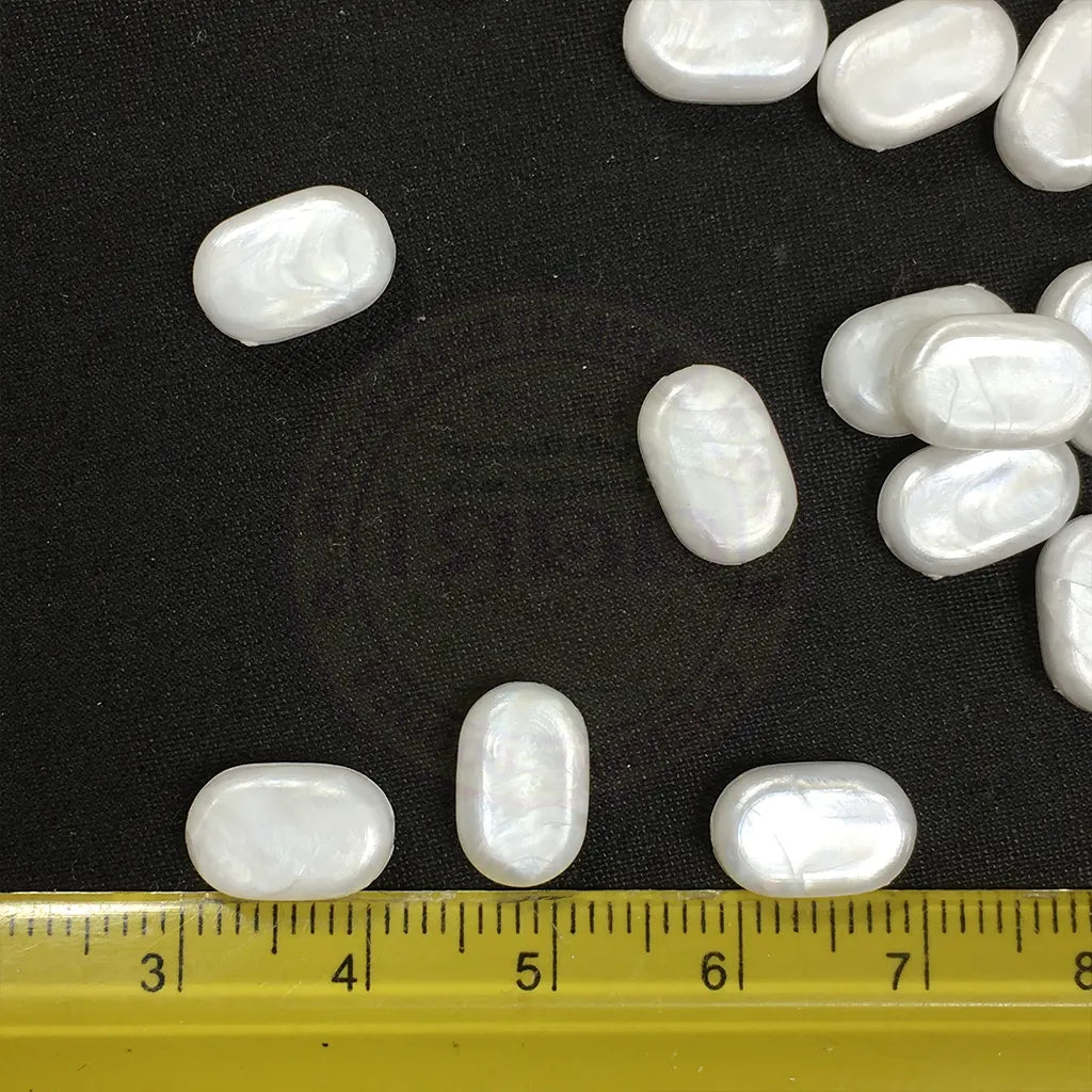 Tablet bead Oval shape White Color (10grams) Size 10-7-4mm