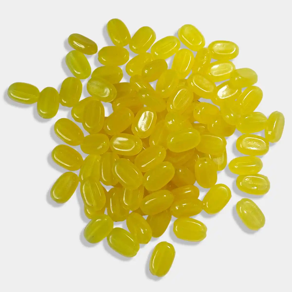 Tablet bead Oval shape Yellow Color (20grams) Size 10-7-4mm