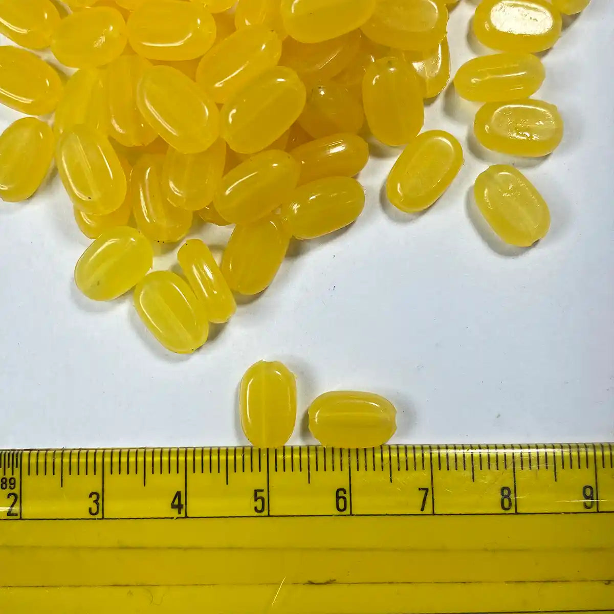 Tablet bead Oval shape Yellow Color (20grams) Size 10-7-4mm