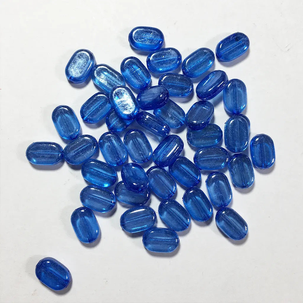 Transparent or Glossy Tablet beads Oval shape Size 10x7x4mm (10 Grams)