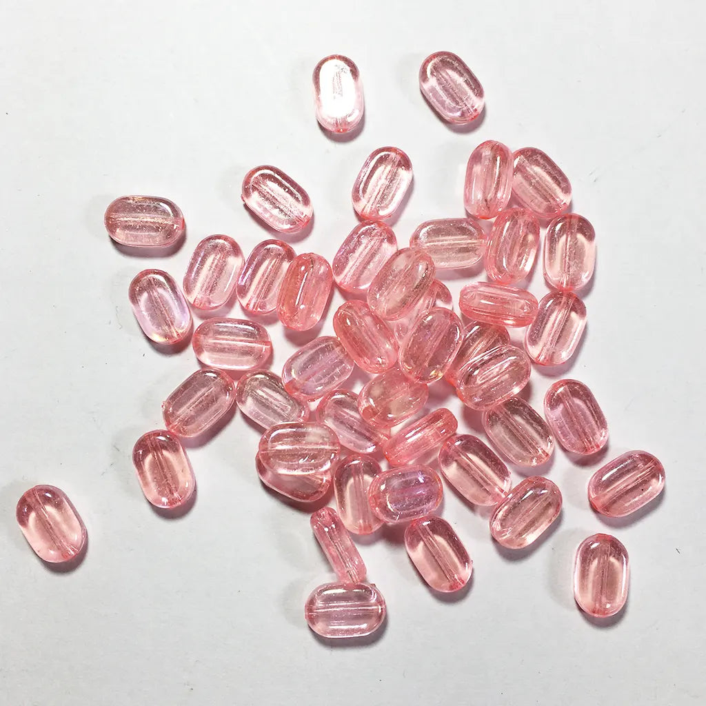 Transparent or Glossy Tablet beads Oval shape Size 10x7x4mm (10 Grams)