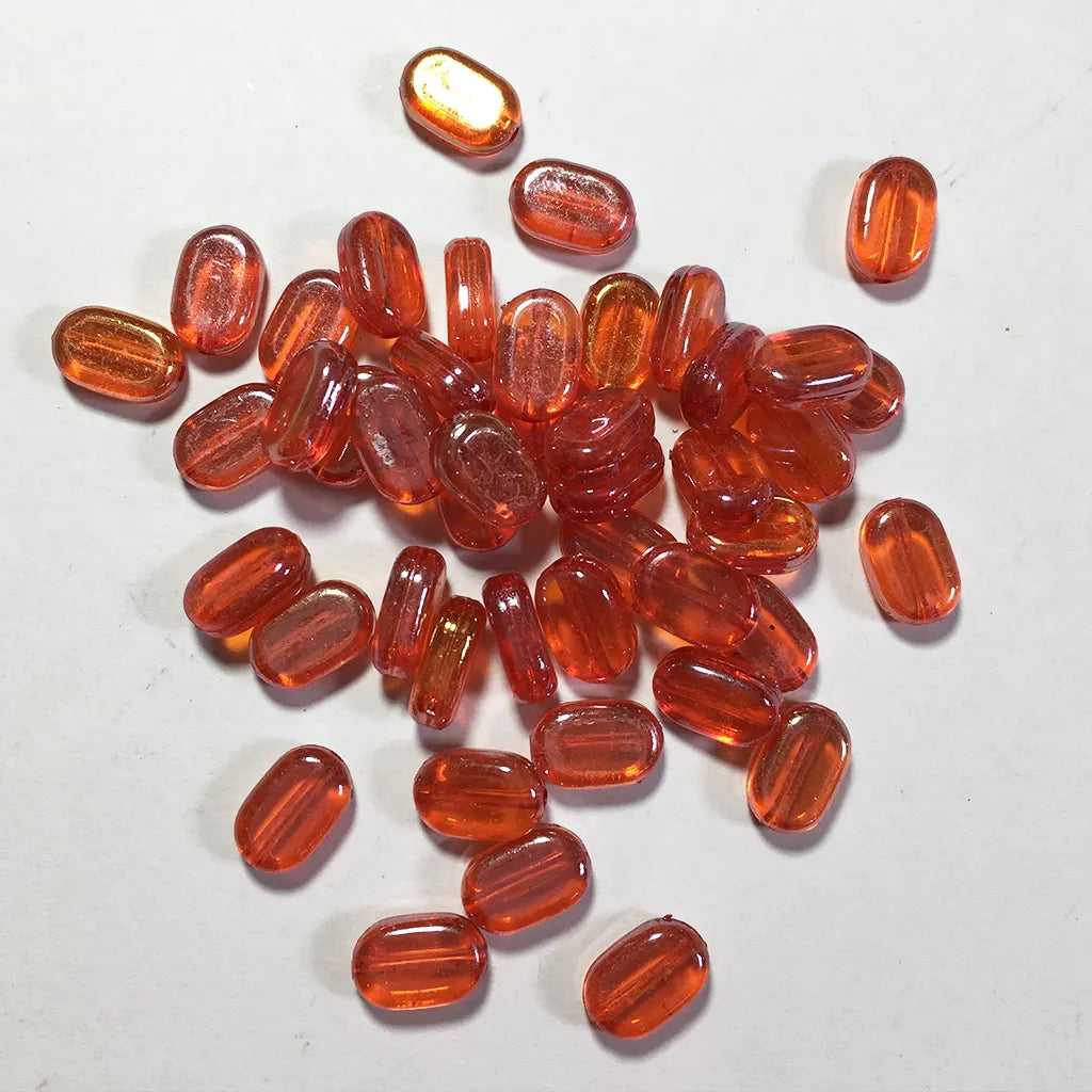 Transparent or Glossy Tablet beads Oval shape Size 10x7x4mm (10 Grams)