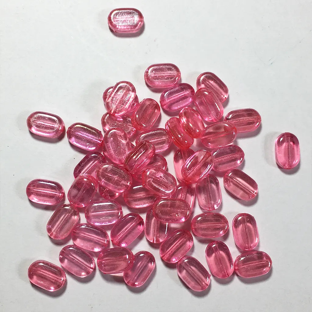 Transparent or Glossy Tablet beads Oval shape Size 10x7x4mm (10 Grams)