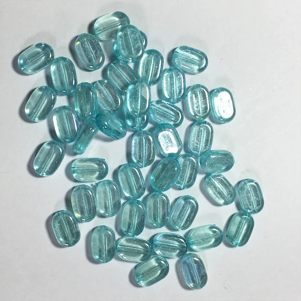 Transparent or Glossy Tablet beads Oval shape Size 10x7x4mm (10 Grams)
