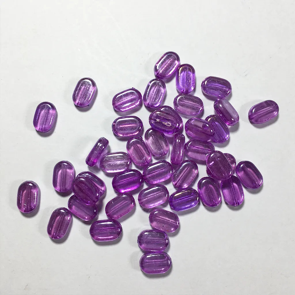 Transparent or Glossy Tablet beads Oval shape Size 10x7x4mm (10 Grams)