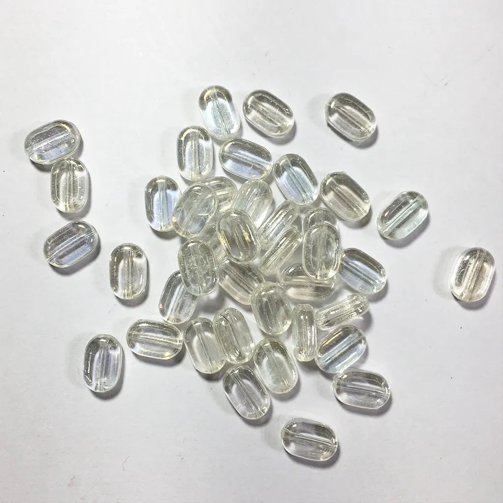 Transparent or Glossy Tablet beads Oval shape Size 10x7x4mm (10 Grams)