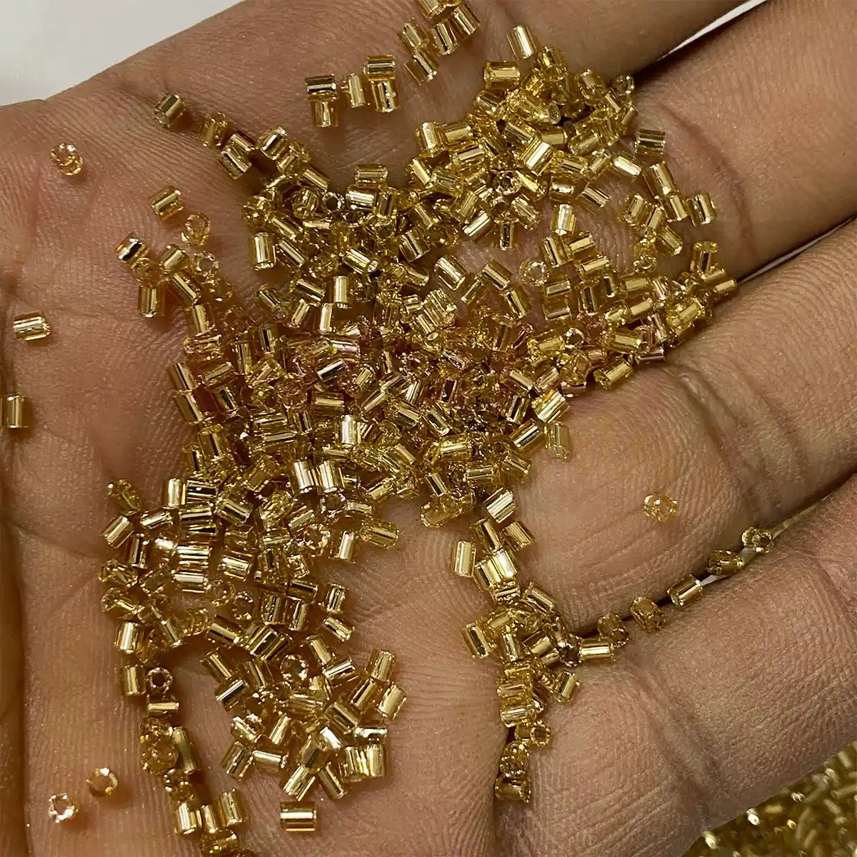 Cut Beads or Glass Seed Beads (11-0-2.0mm) Gold Color (25grams)