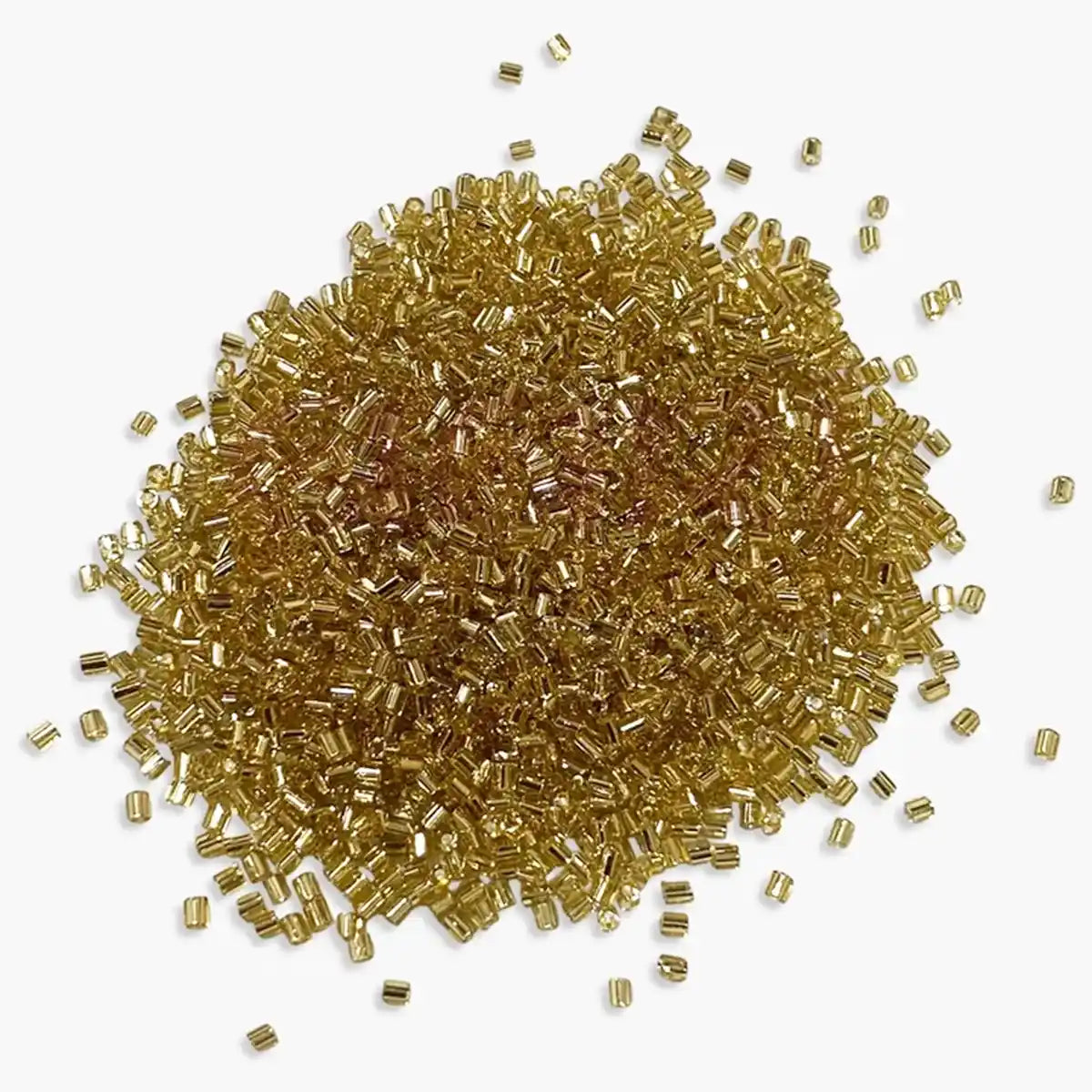 Cut Beads or Glass Seed Beads (11-0-2.0mm) Gold Color (25grams)