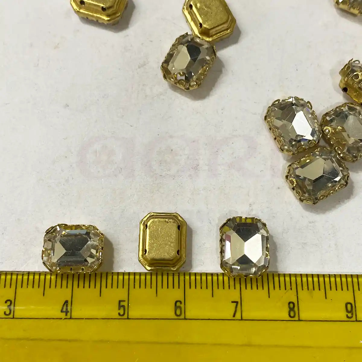 Kundan Clip Stone 10MMx8MM Rectangle Shape (1Piece)