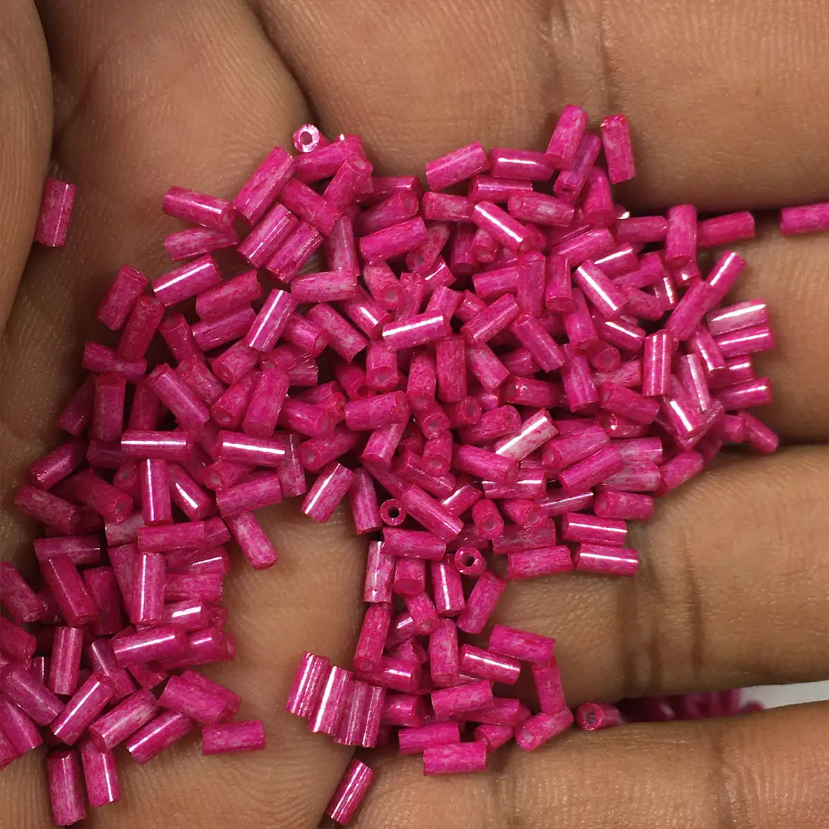 Tube Bead or Cutdana 4mm Opaque (Marble Texture) - 25 grams