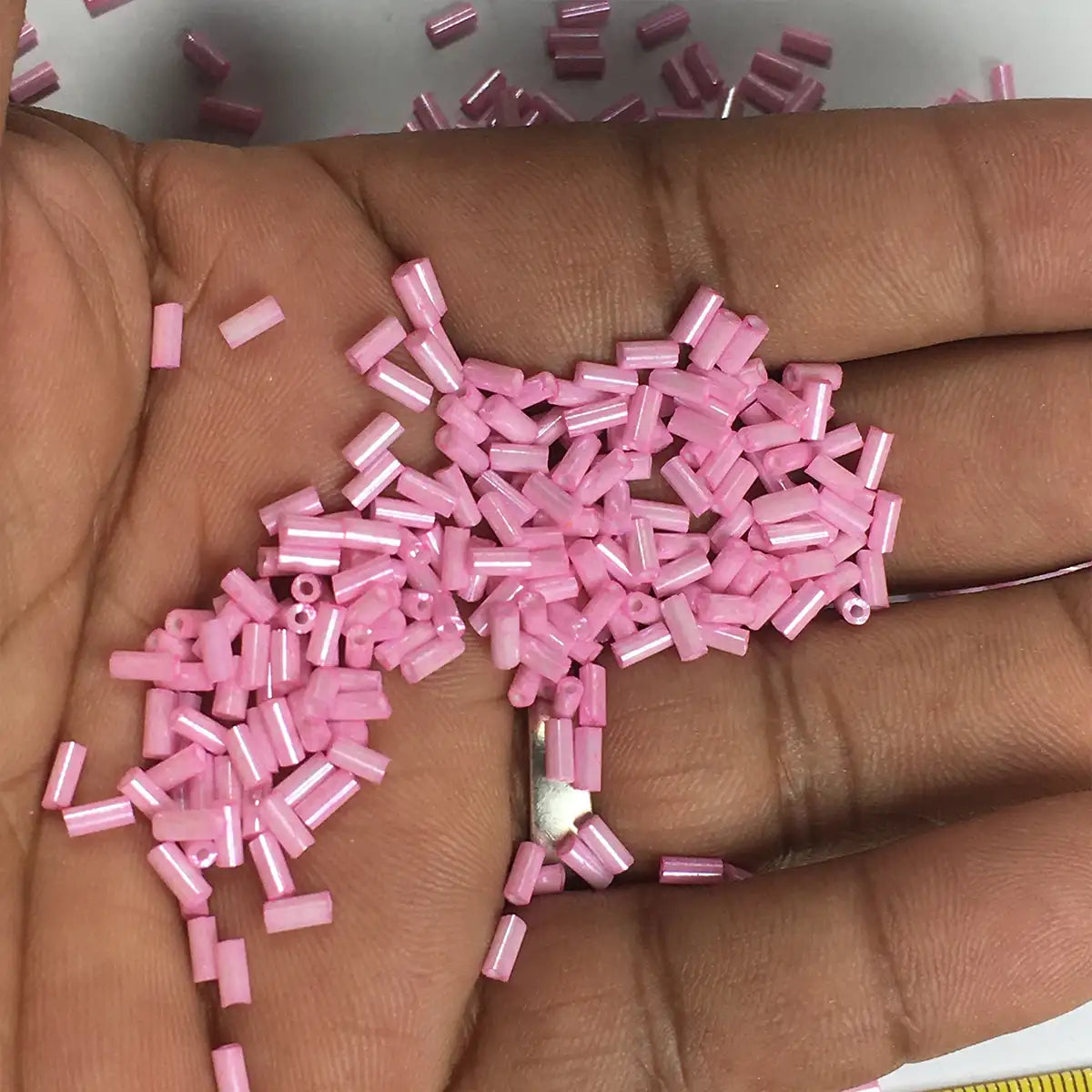 Tube Bead or Cutdana 4mm Opaque (Marble Texture) - 25 grams