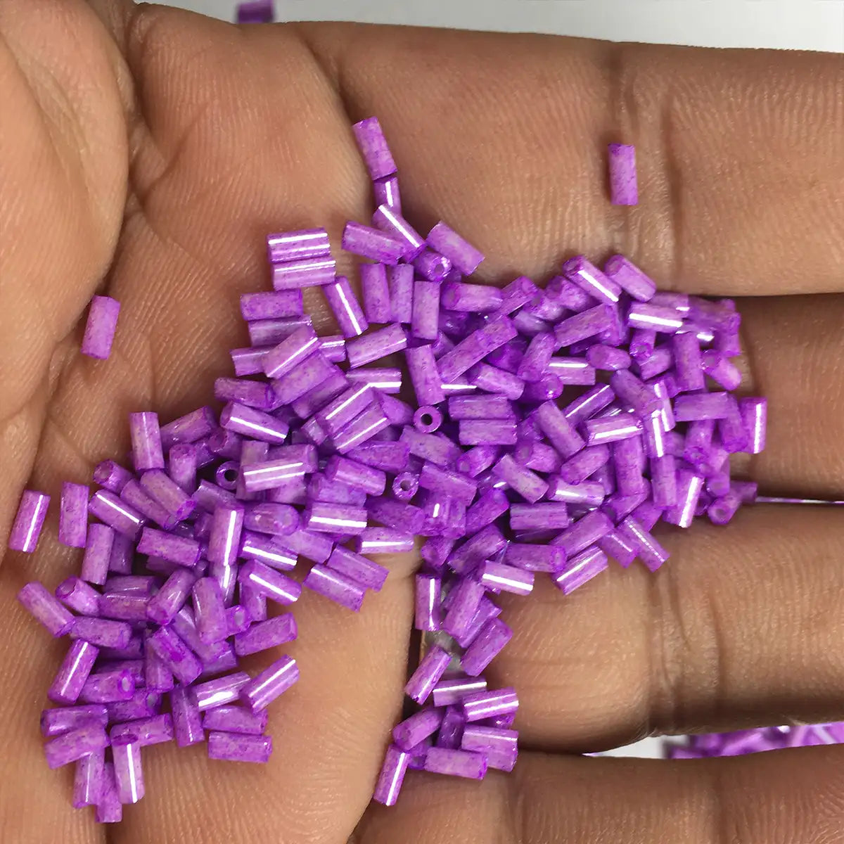 Tube Bead or Cutdana 4mm Opaque (Marble Texture) - 25 grams