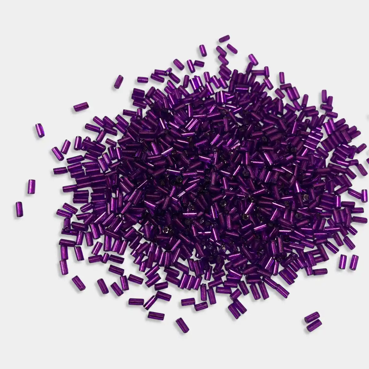 Tube Beads or Salli Buggle Beads 4mm Violet Color - Pack of 25 Grams