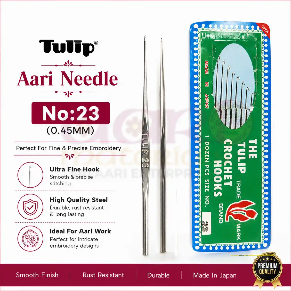 Tulip Needle Aari Work Needle Size No- 23(0.45MM) -  Pack of 1 Needle