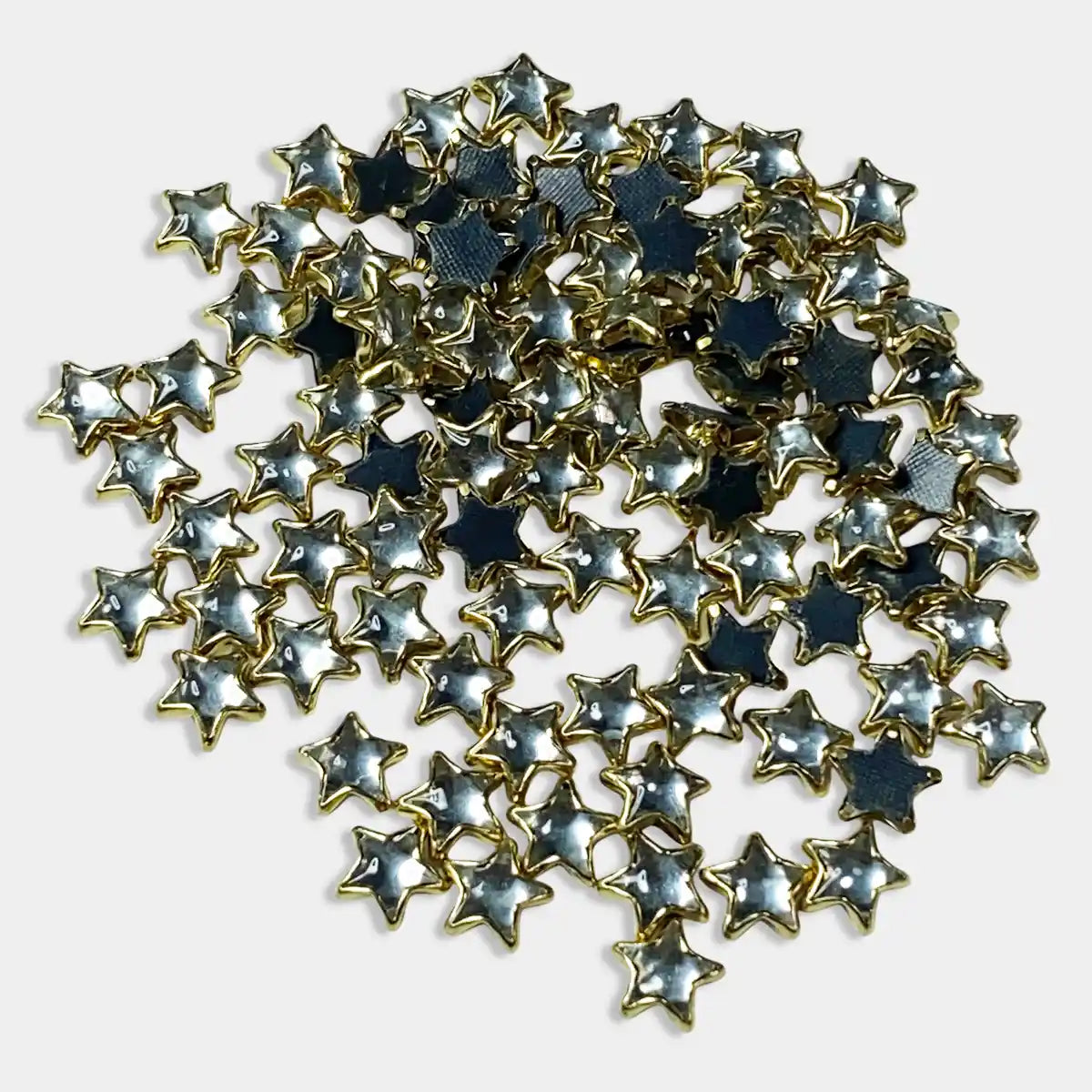 White Color 8MM Big Star Kundan Stones - 25grams