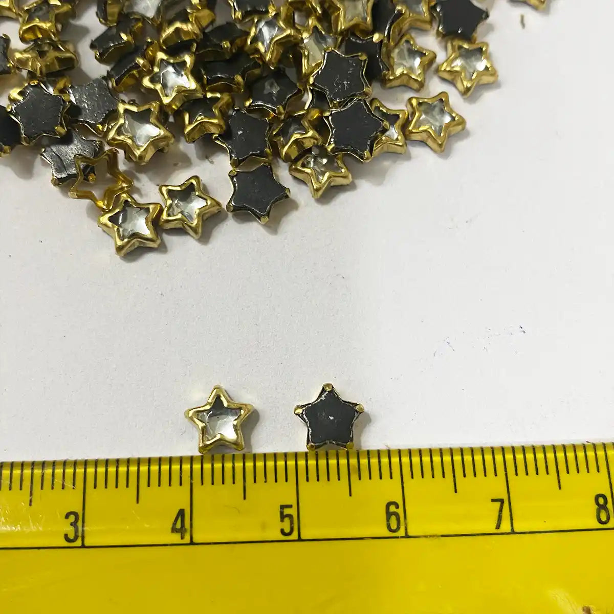 White Color 6MM Small Star Kundan Stones - 25grams