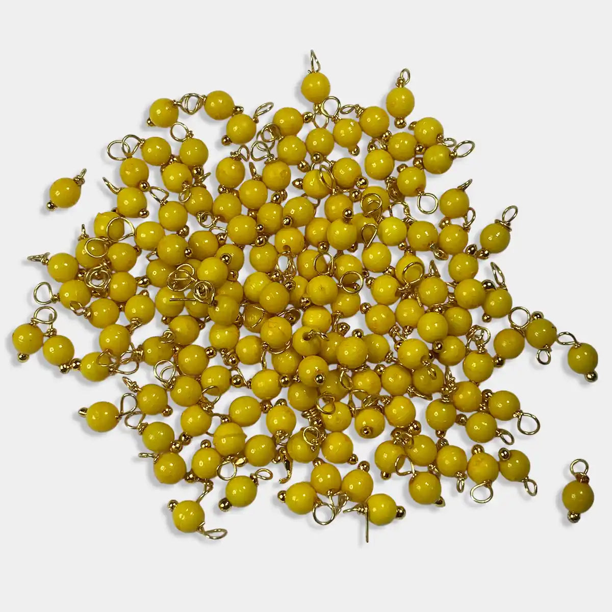 Yellow Color Pearl Loreal Beads 4mm (10grams)