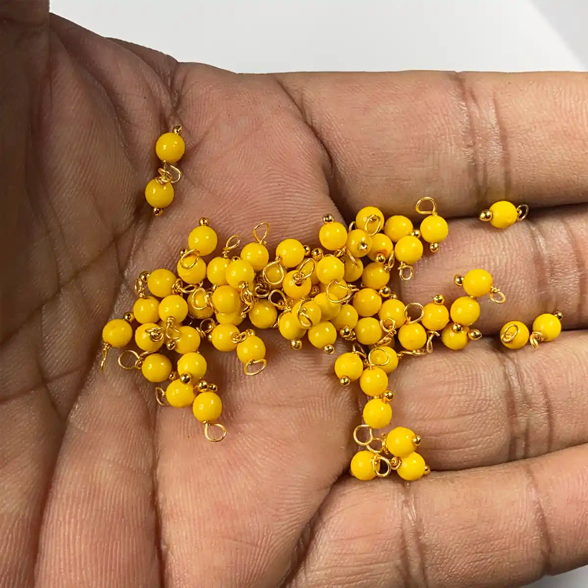 Yellow Color Pearl Loreal Beads 4mm (10grams)