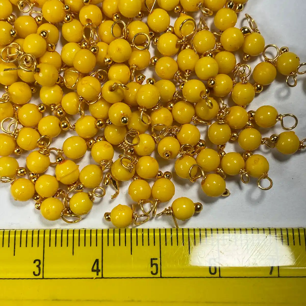Yellow Color Pearl Loreal Beads 4mm (10grams)