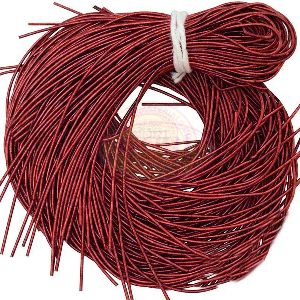 Zardosi or Dabka or French Metallic Wire Smooth Finish 1mm Color Maroon Red (15grams)