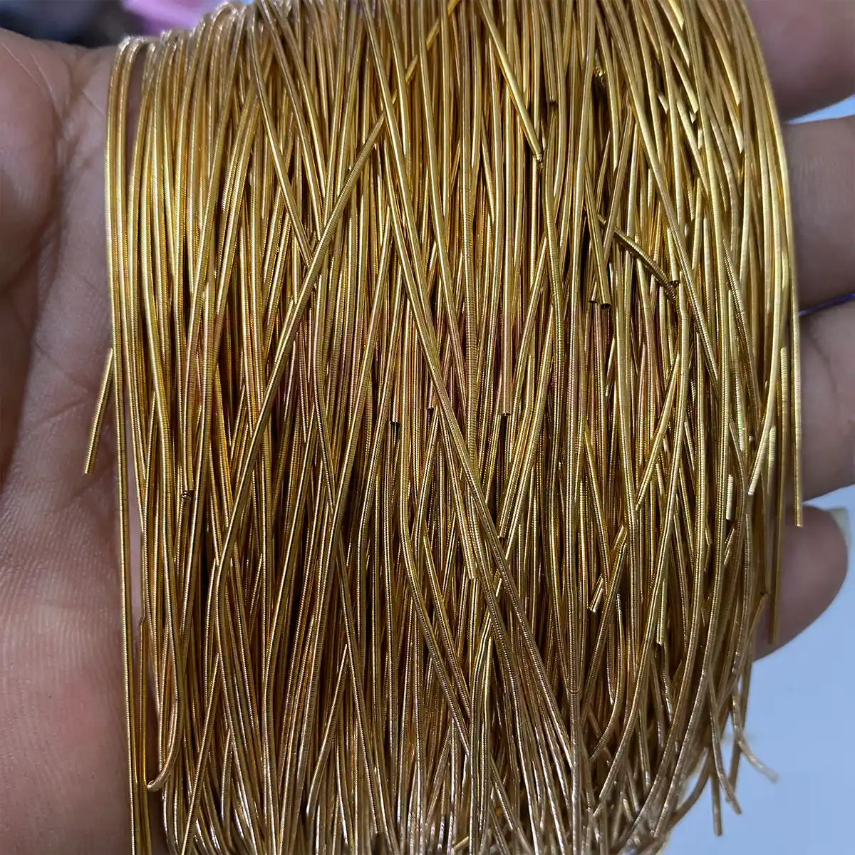 Zardosi Metallic Wire Smooth Finish 1mm Color Dark Gold (No.35) - 15grams