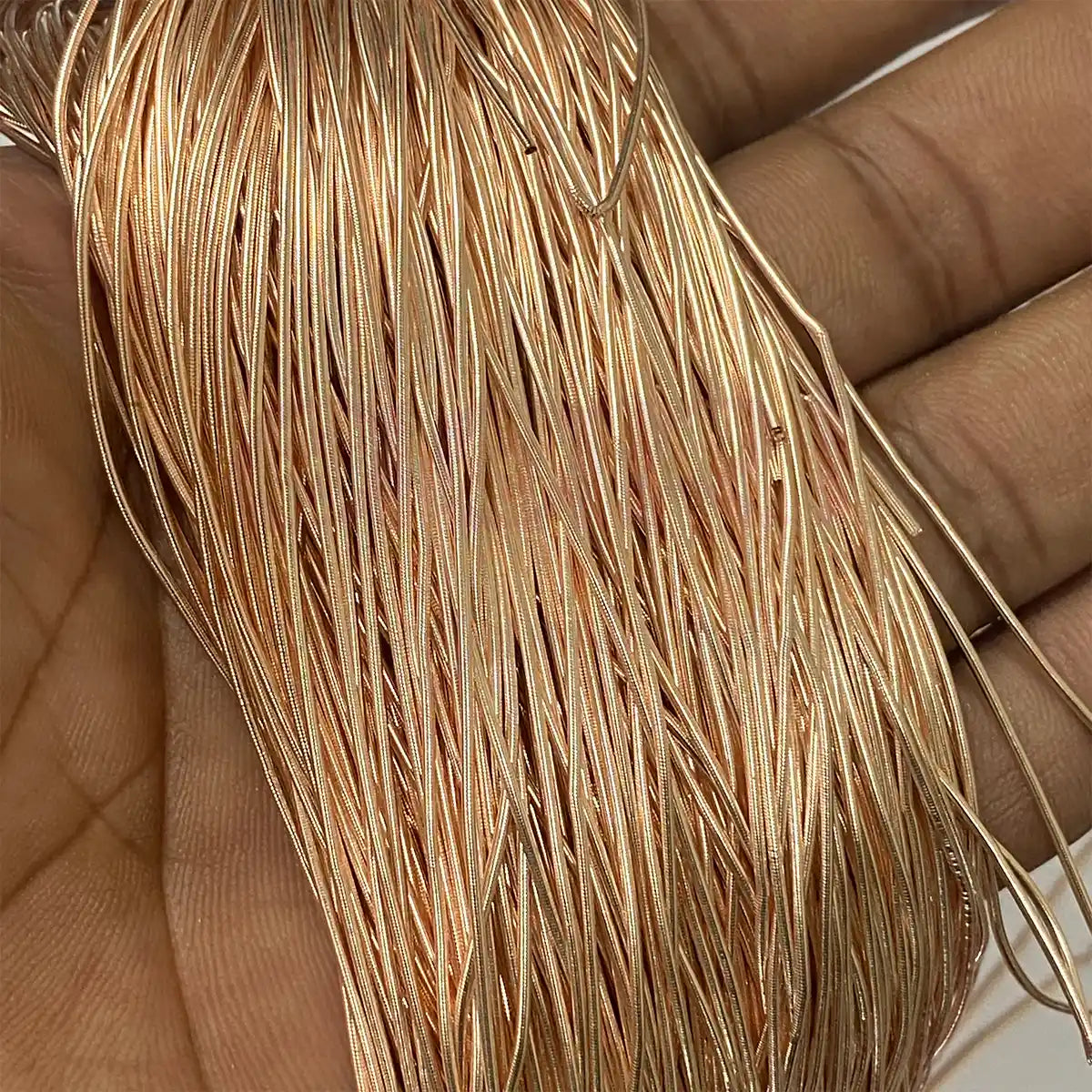 Zardosi Metallic Wire Smooth Finish 1mm Color Light Copper (15grams)