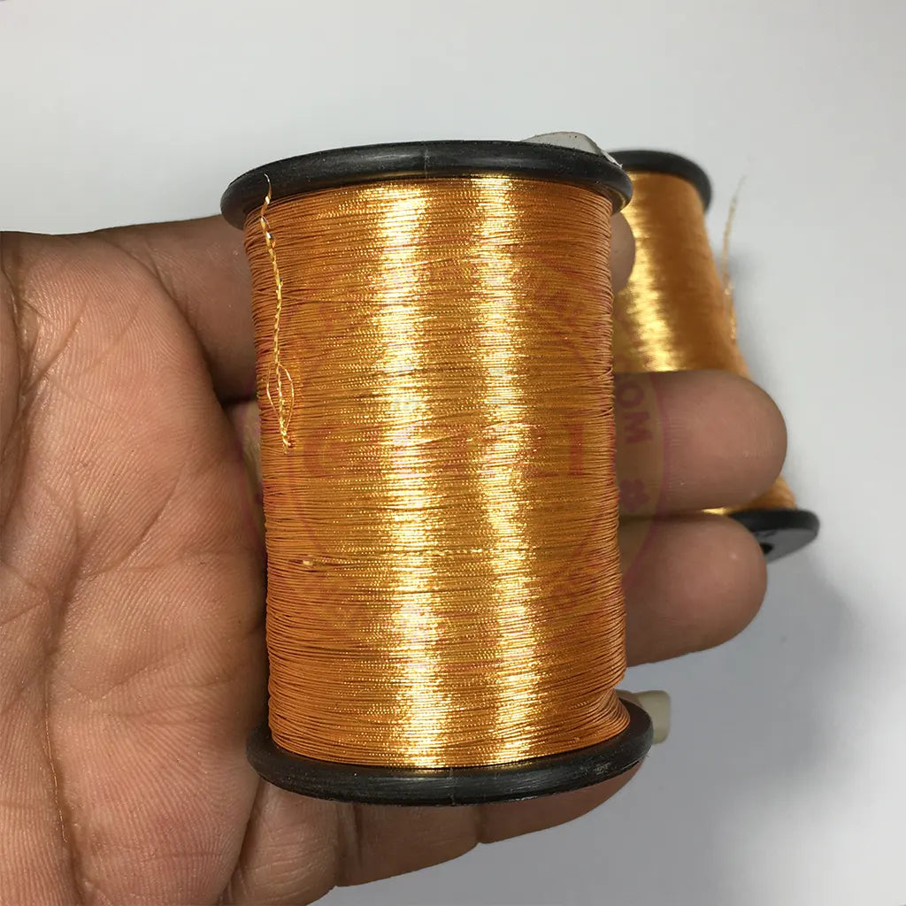 Zari thread Orange Gold Color 1pc