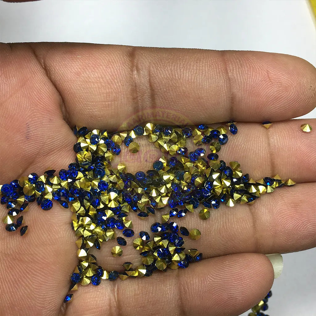 Zicron or Jarkan Stone Diamond Stone (Size SS12) Color Blue Full Pack (100Gross) Plastic