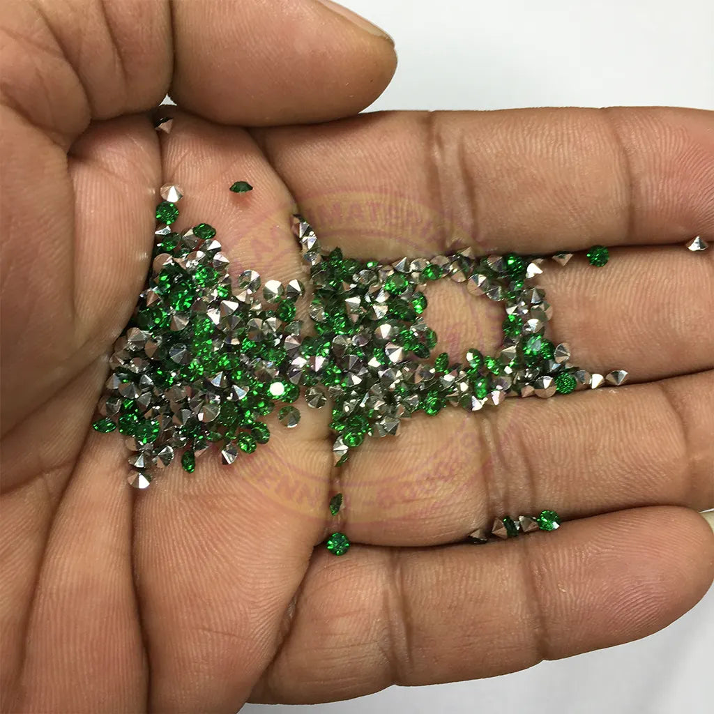 Zicron or Jarkan Stone Diamond Stone (Size SS12) Color Parrot Green (10Grams) Plastic