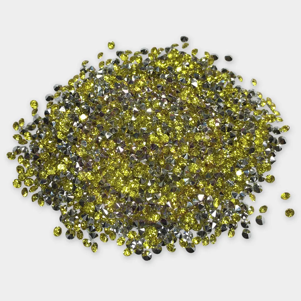 Zicron or Jarkan Stone Diamond Stone (Size SS12) Color Yellow (10Grams) Plastic